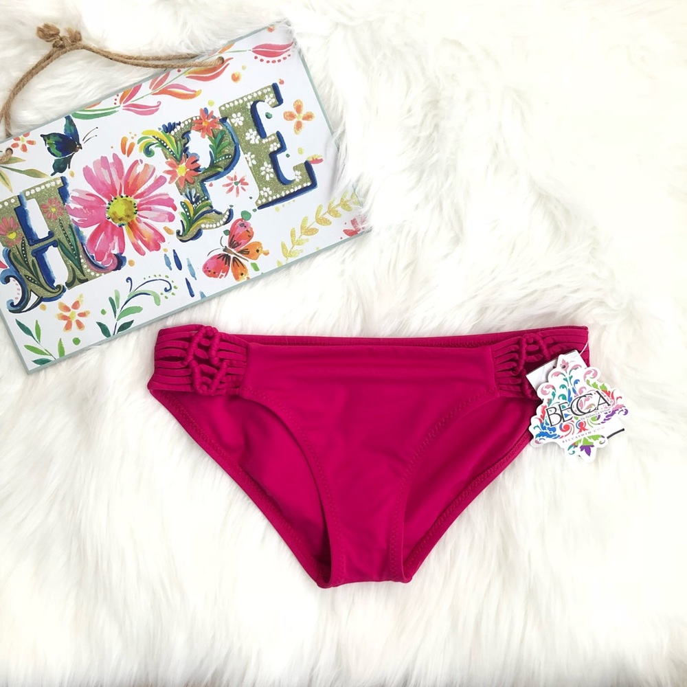 Becca By Rebecca Virtue Pink Bikini Bottoms Sz M